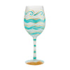 Eternal Tides Hand-Painted Wine Glass, 15 oz.