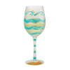 Eternal Tides Hand-Painted Wine Glass, 15 oz.
