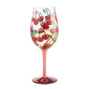 Mon Cherry Hand-Painted Wine Glass, 15 oz.
