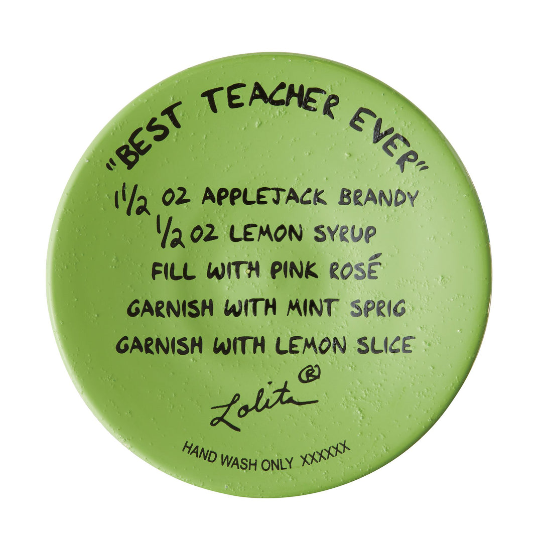 Best Teacher Ever Hand Painted wine glass