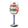 Go Big This Christmas Hand Painted wine glass