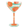 Aperol Spritz Hand Painted cocktail glass