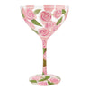 Vodka Rose Punch Hand Painted cocktail glass