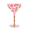 Vodka Rose Punch Hand Painted cocktail glass