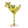 Shaken Pina Colada Hand Painted cocktail glass