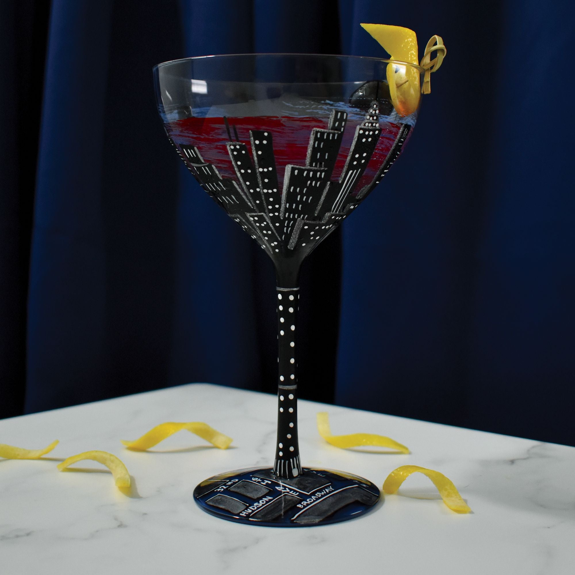 Lolita Hand Painted Martini Glasses - Household Items - Bowdoin Center,  Maine
