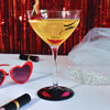 Flirtini Hand Painted cocktail glass