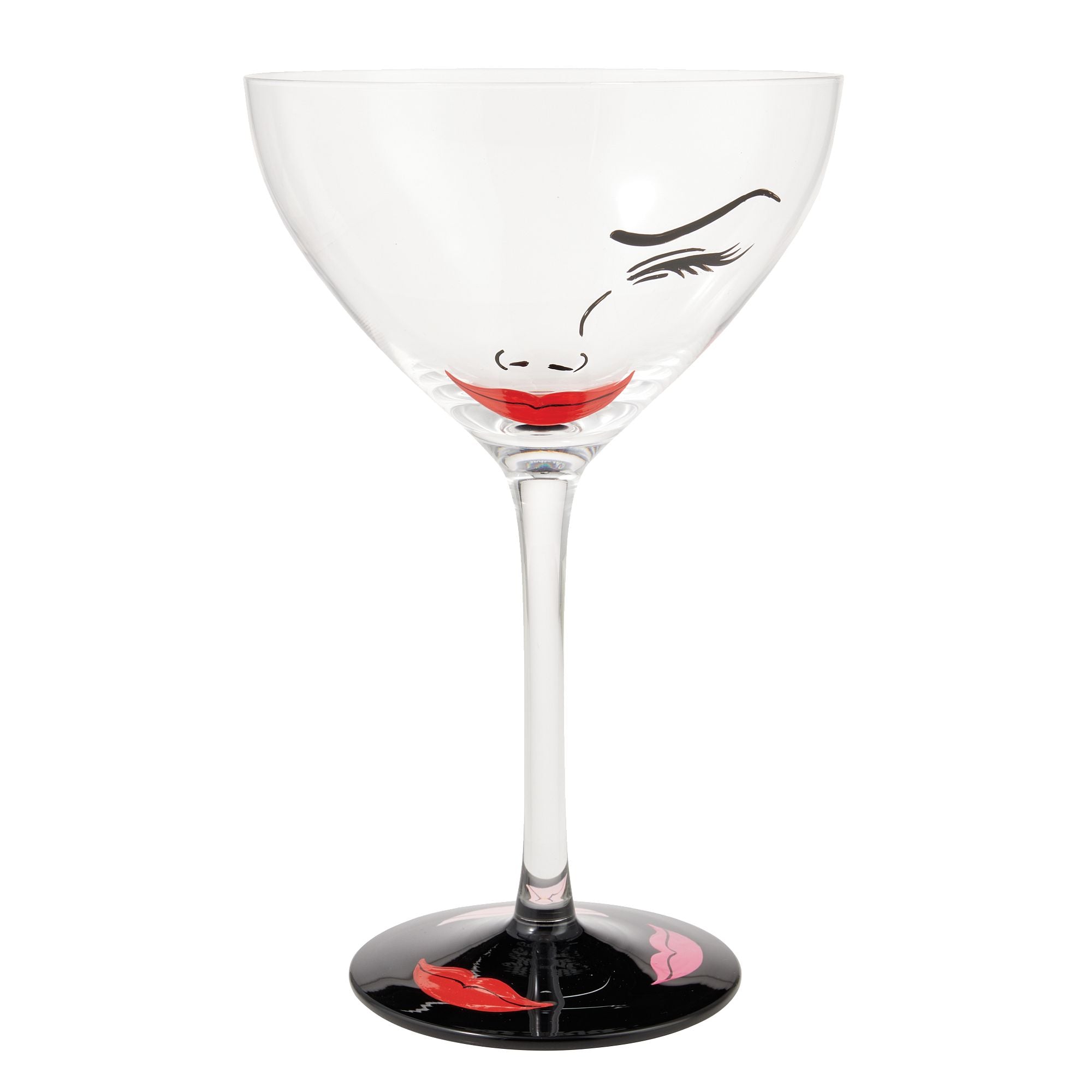 Enesco Designs by Lolita Espresso Martini Hand-Painted Artisan Cocktail  Glass, 12 Ounce, Multicolor