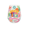 Let's Celebrate Hand Painted stemless wine glass