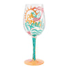 Life at the Beach Hand Painted wine glass