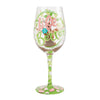 Life with Family Hand Painted wine glass