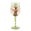 Life with Family Hand Painted wine glass