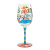 Life on Vacation Hand Painted Wine Glass