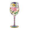 Mardi Gras Hand Painted wine glass