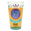 50th Birthday Hand Painted beer glass