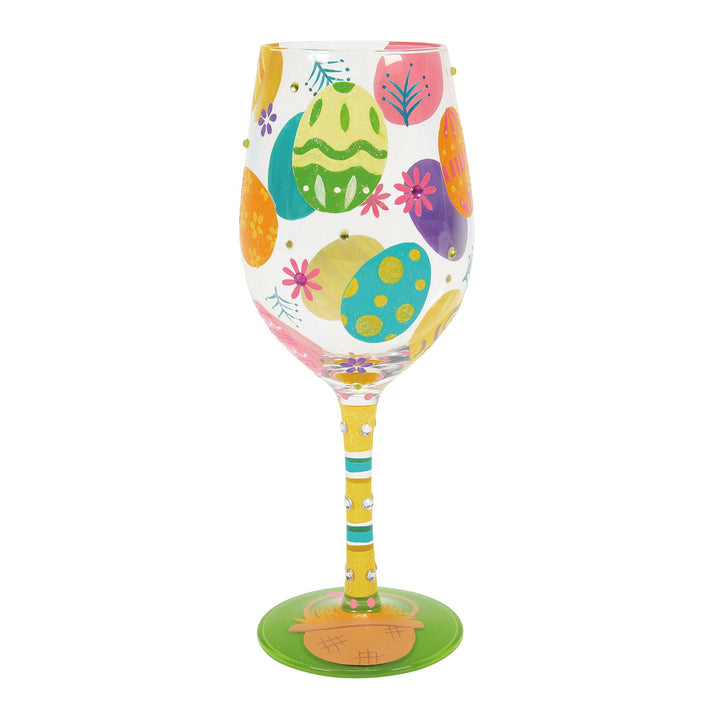 The Bunny's Booty Hand Painted wine glass