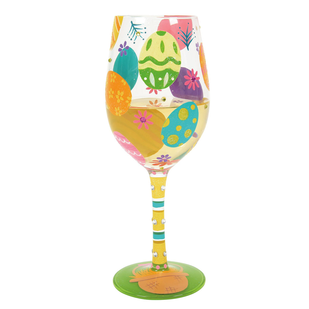 The Bunny's Booty Hand Painted wine glass