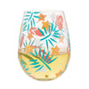 Beachful Bliss Hand Painted stemless wine glass