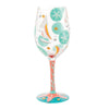 Sailboats and Sand Dollars Hand Painted wine glass