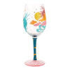 Tropical Getaway Hand Painted wine glass