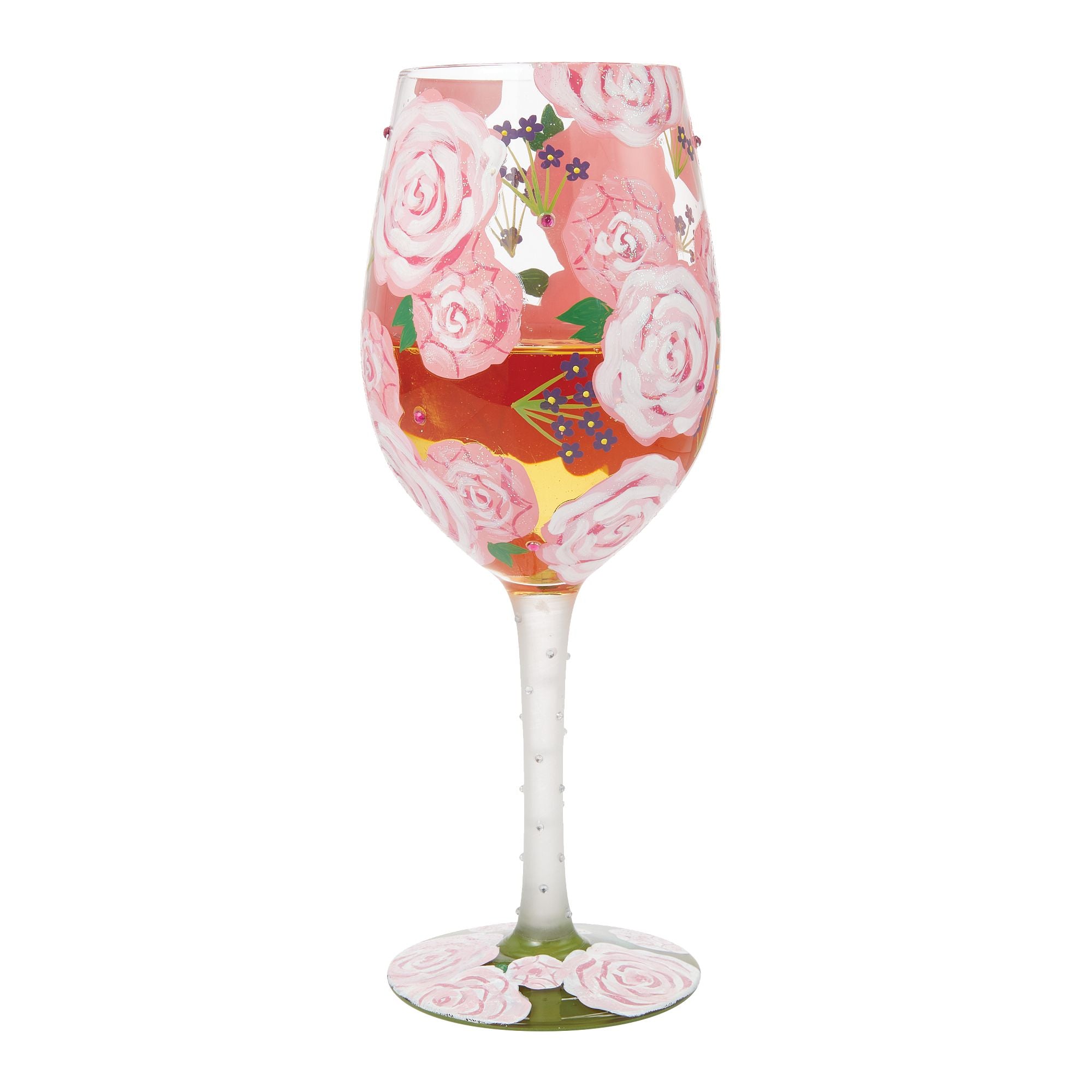 Pretty as a Peony Hand Painted Wine Glass - Thumbnail 5