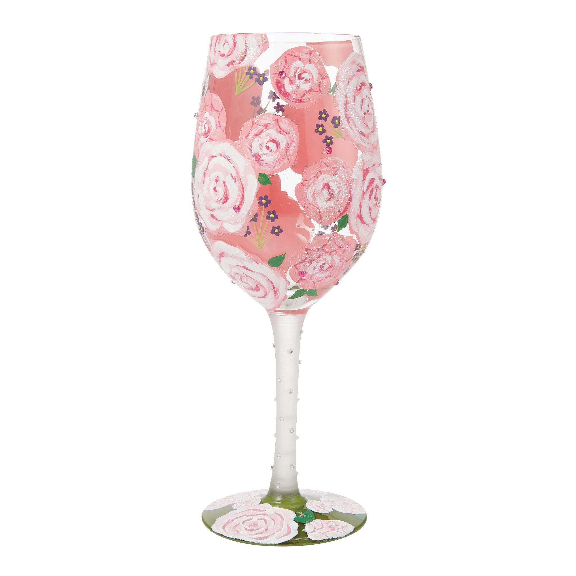 Pretty as a Peony Hand Painted Wine Glass - Thumbnail 2