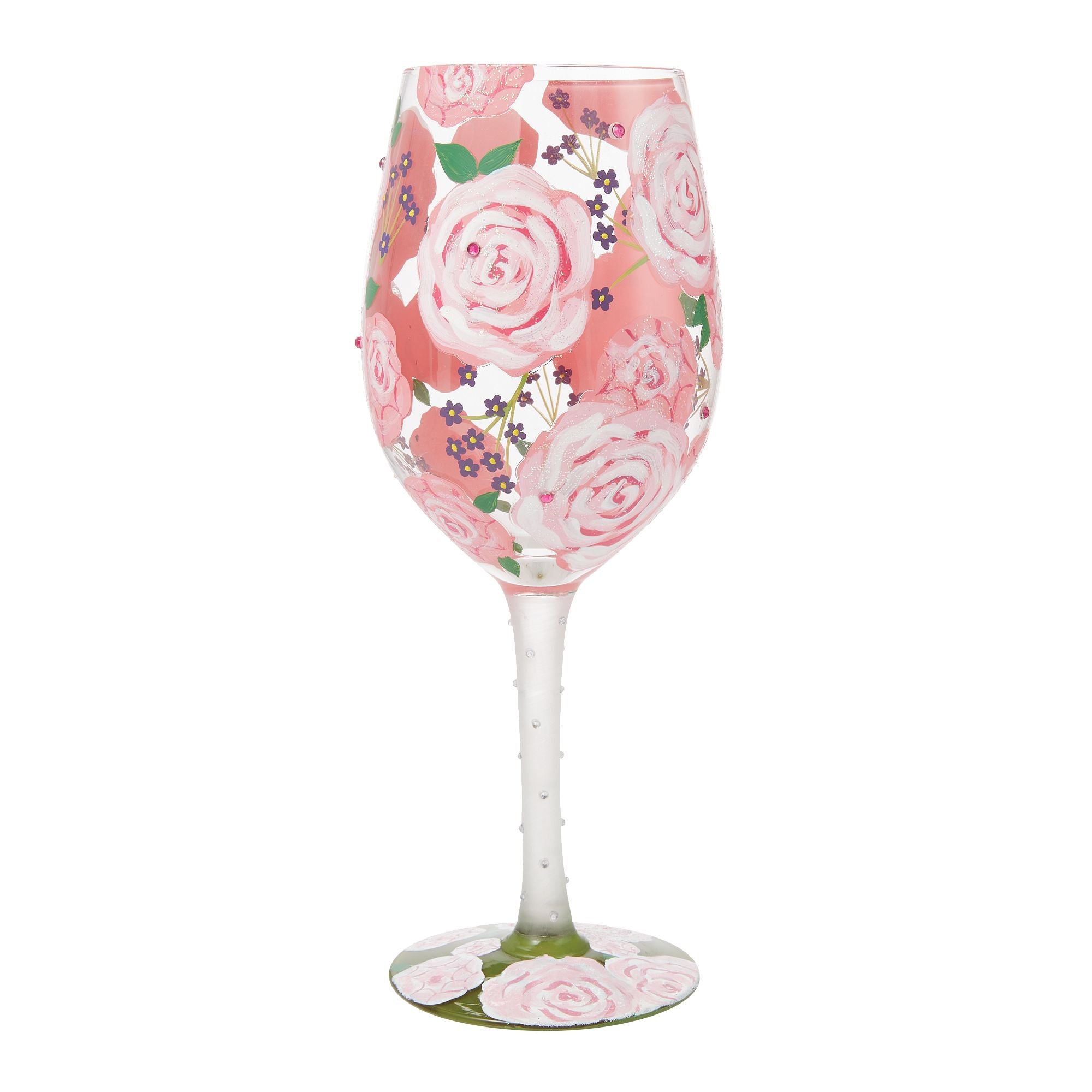 Pretty as a Peony Hand Painted Wine Glass - Thumbnail 3
