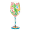 Fashion Florals Hand Painted Wine Glass