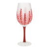 Christmas in Rouge Hand Painted Wine Glass