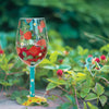 Strawberry Wine Hand Painted Wine Glass