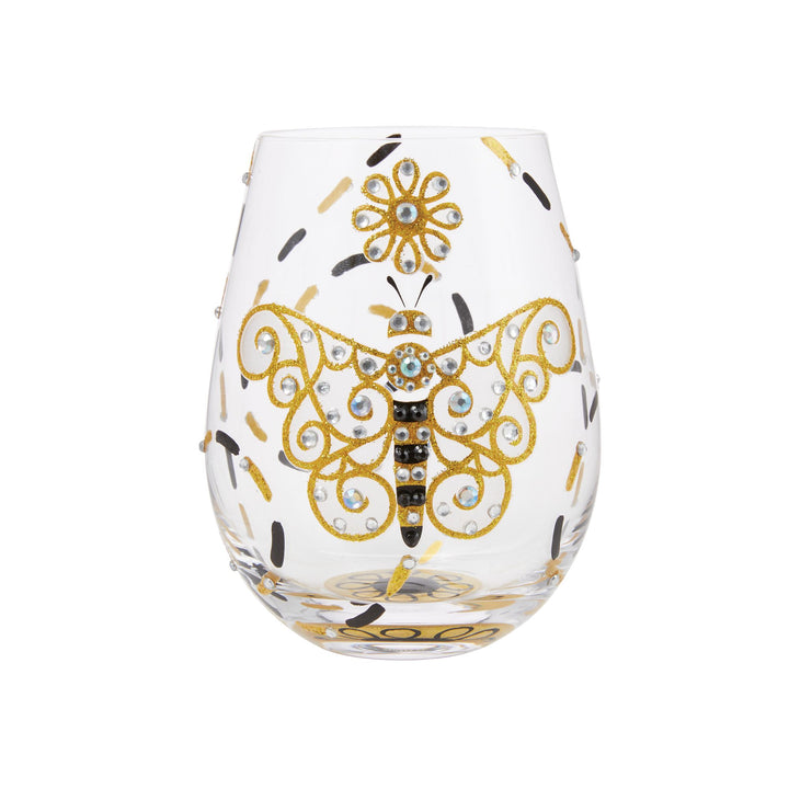 Brilliant Butterfly Hand Painted Stemless Wine Glass