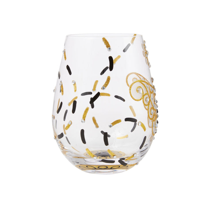 Brilliant Butterfly Hand Painted Stemless Wine Glass