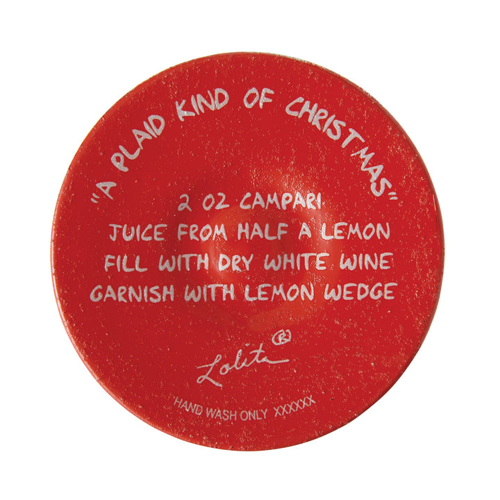 A Plaid Kind of Christmas Hand Painted Wine Glass