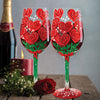 Valentine's Bouquet Hand Painted Beer Glass