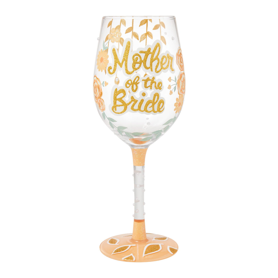 Mother of the Bride Hand Painted Wine Glass