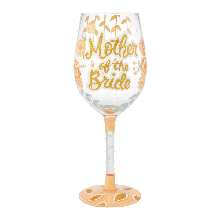 Mother of the Bride Hand Painted Wine Glass