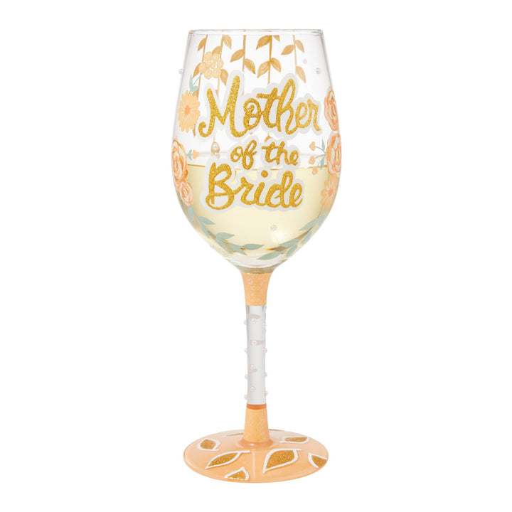 Mother of the Bride Hand Painted Wine Glass