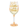 Mother of the Bride Hand Painted Wine Glass