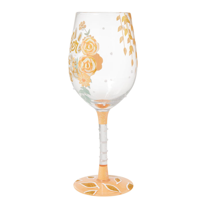 Mother of the Bride Hand Painted Wine Glass