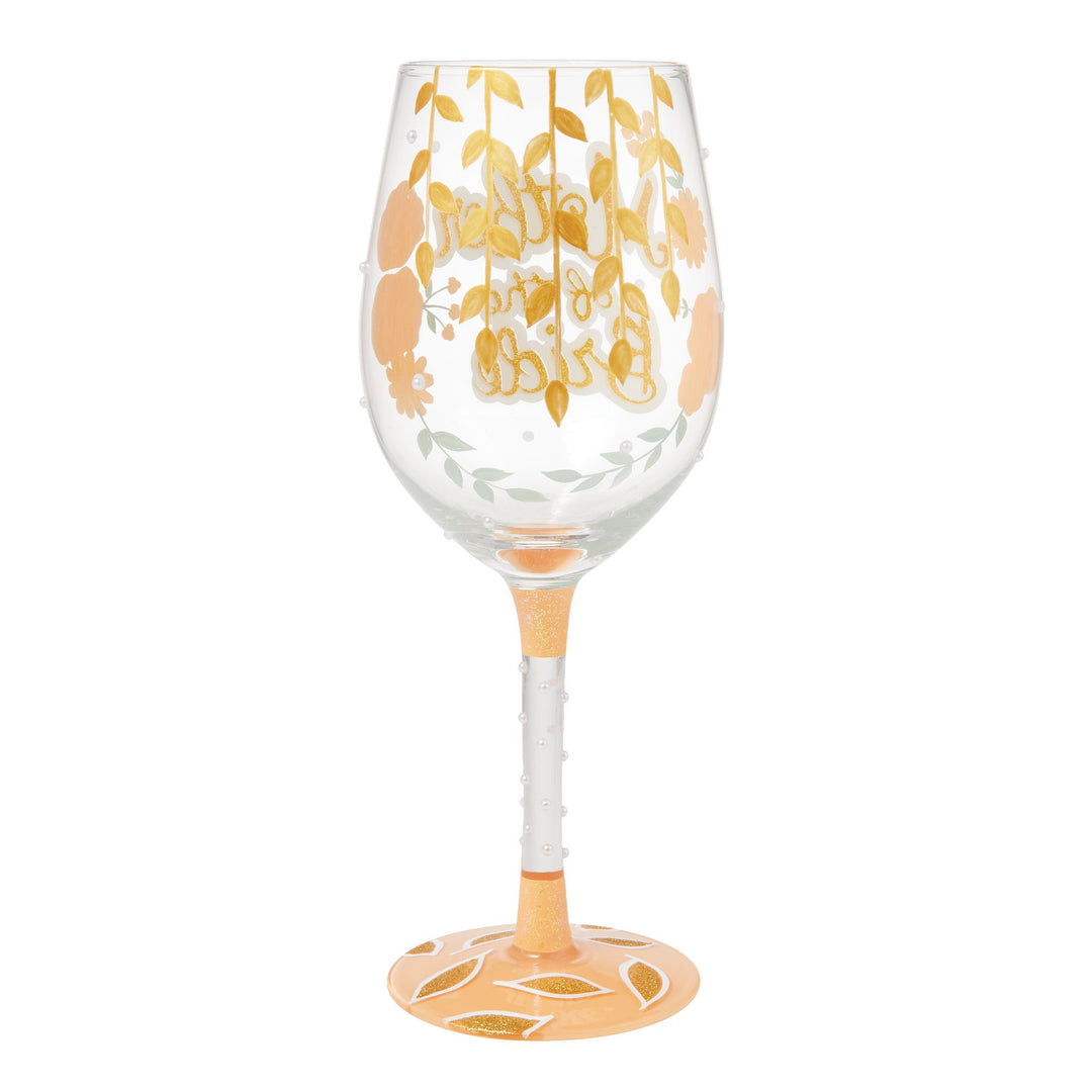 Mother of the Bride Hand Painted Wine Glass