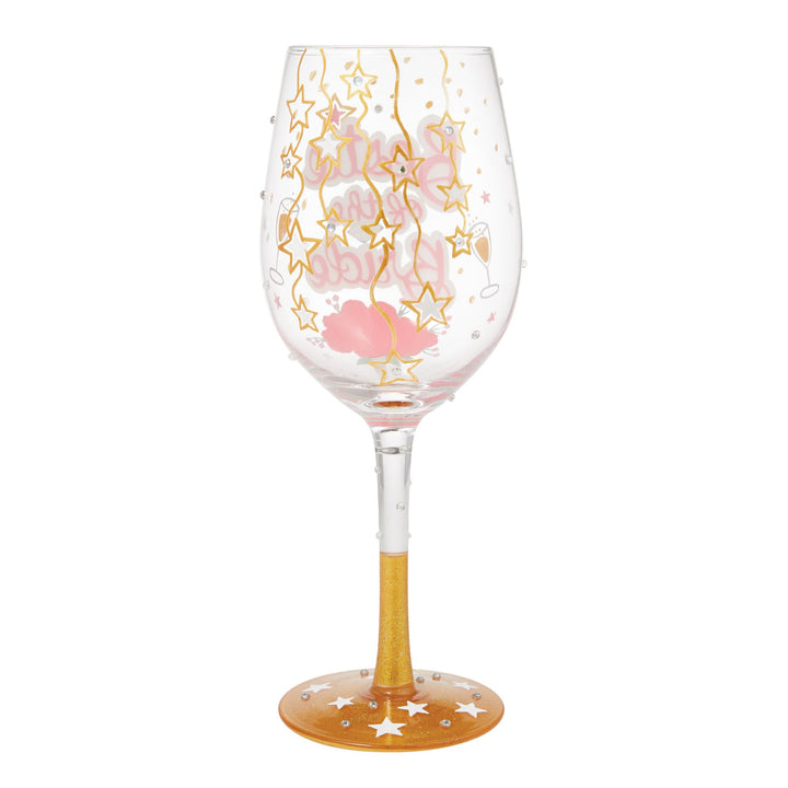 Bestie of the Bride Hand Painted Wine Glass