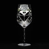 Two Hearts One Love Groom Hand Painted Wine Glass