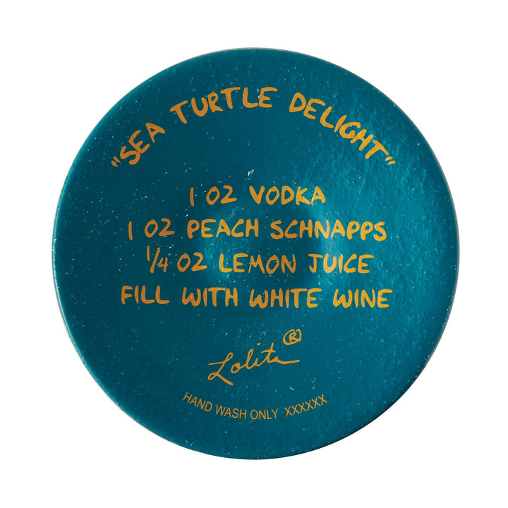 Sea Turtle Delight Hand Painted Wine Glass