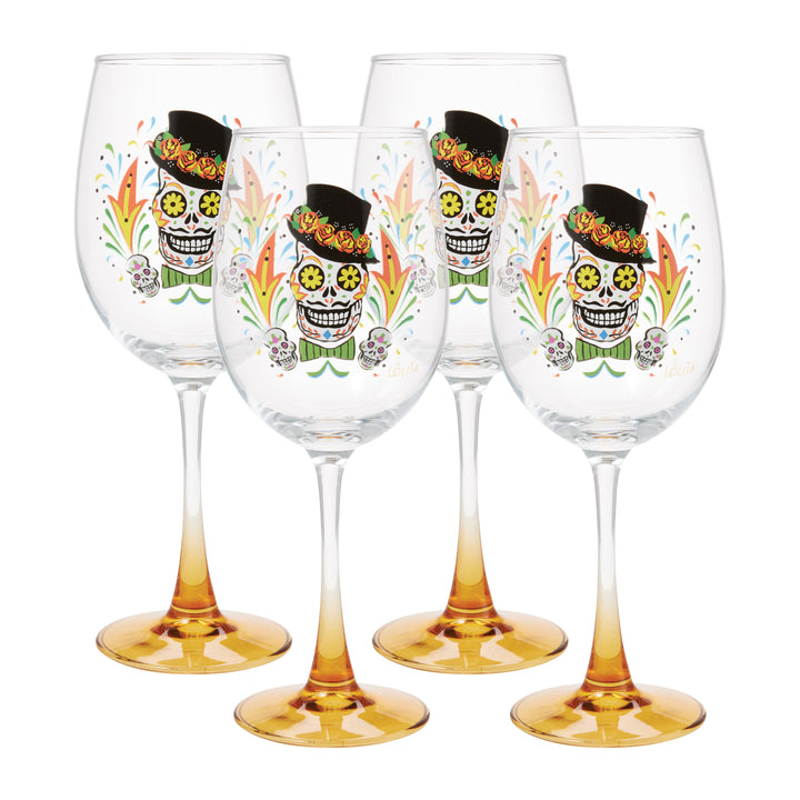 Celebrations 4-Glass Bundle: Sugar Skull Wine Glass
