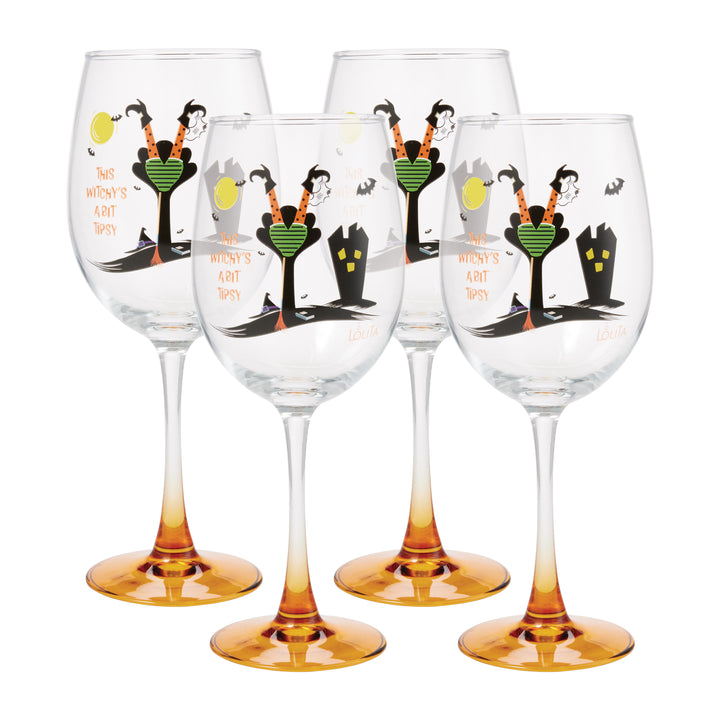 Celebrations 4-Glass Bundle: Tipsy Witch Wine Glass
