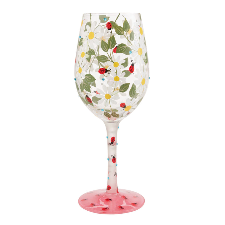 Ladybird Hand Painted Wine Glass