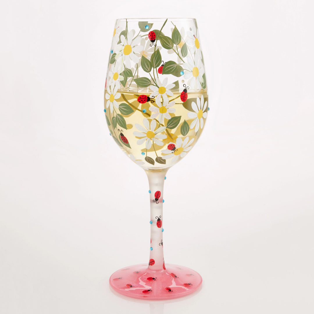 Ladybird Hand Painted Wine Glass