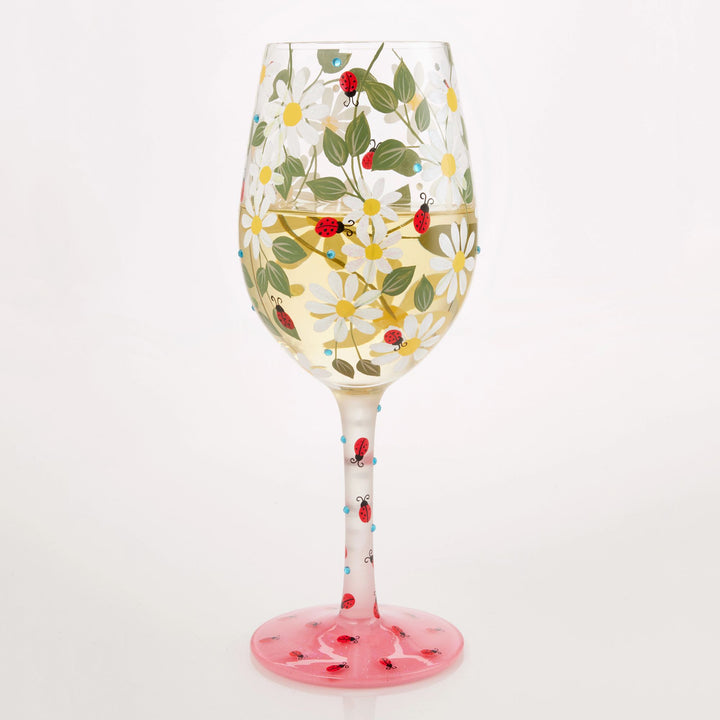 Ladybird Hand Painted Wine Glass