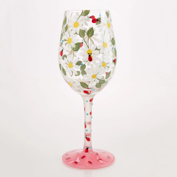 Ladybird Hand Painted Wine Glass