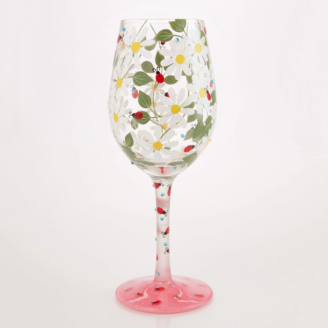 Ladybird Hand Painted Wine Glass